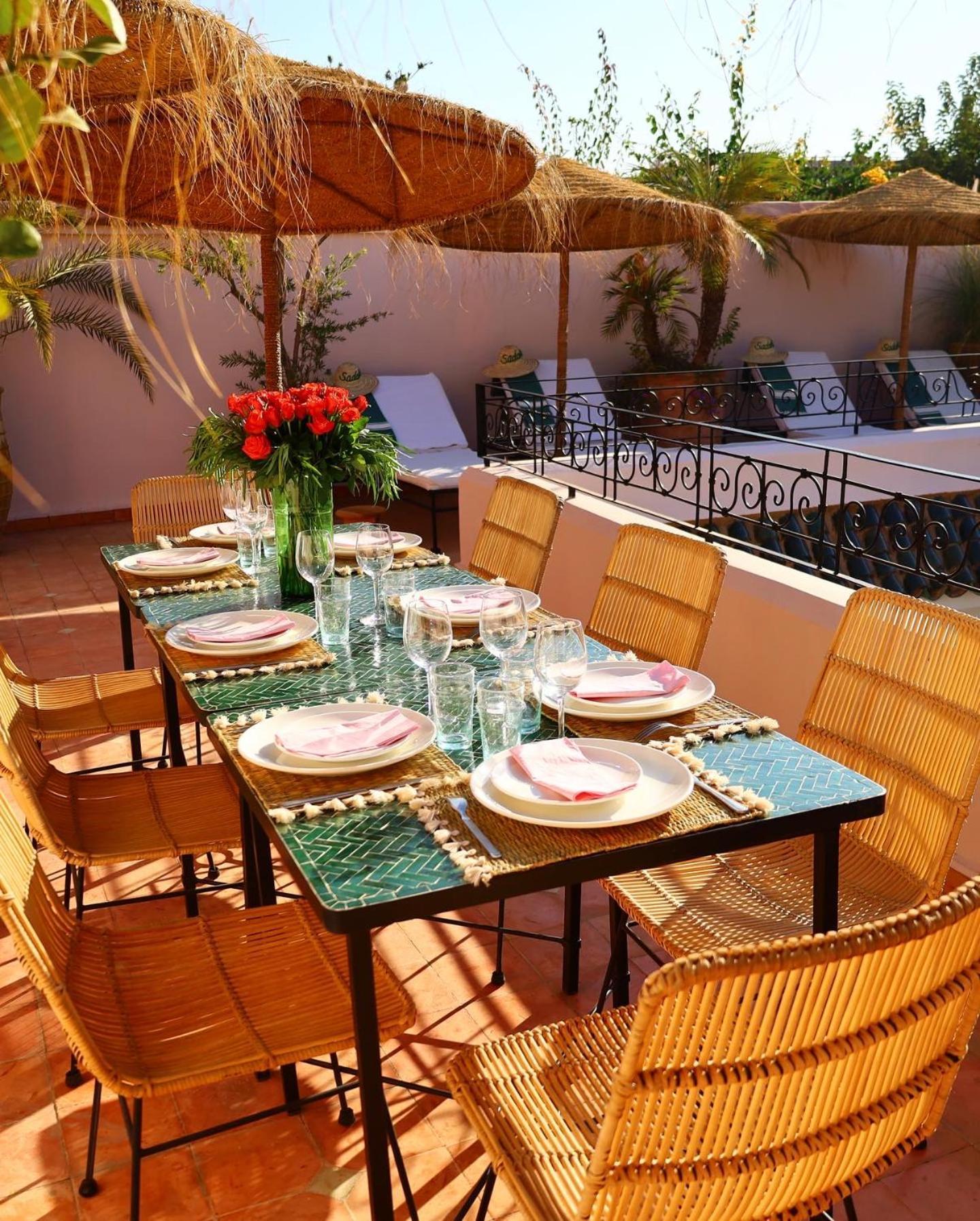 Riad Prive Sadaka Bassin Rooftop Marrakesh Bagian luar foto